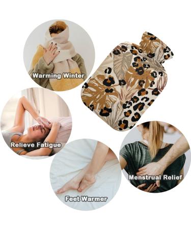 NAANLE Leopard Print Hot Water Bottle - 2L for Menstrual Cramps & Pain Relief | Heat & Cold Therapy - Buy Online on GoSupps.com