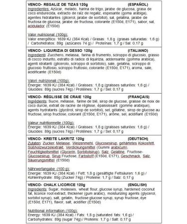 Venco - Licorice Chalks (12 units of 120g) - Buy Online on GoSupps.com