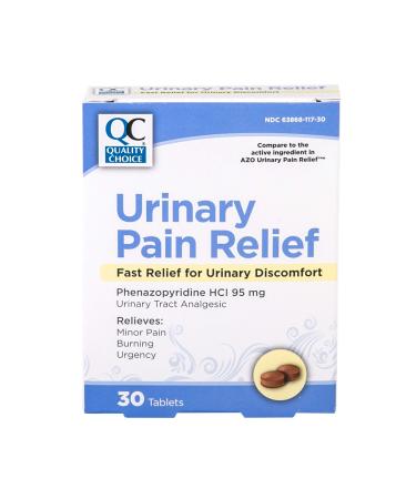 Quality Choice Standard Urinary Pain Relief Tablets 30 Count Each Compared to AZO (1 Pack) 30 Count (Pack of 1)