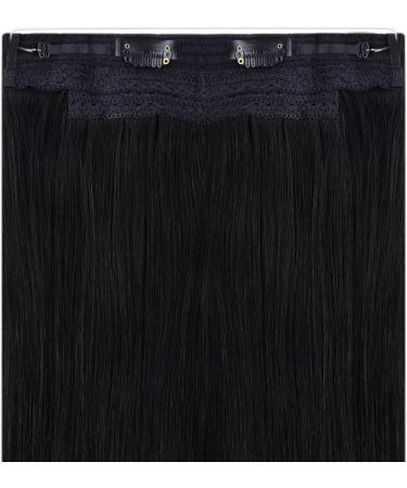 YoungSee 120G Wire Hair Extensions Jet Black Wire Extensions Human Hair Black Invisible Wire Real Human Hair Extensions Hair Extensions for Women Real Human Hair Wire 16Inch - Buy Online on GoSupps.com