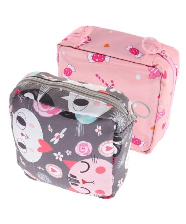 Lurrose 2st storage bag for women's bandages for women's pocket organizer for women's bandages period pocket Perioda bag dead-organizer pad carrying bag high capacity polyester lady