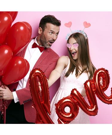 Pink Heart Headbands and Heart Shape Sunglasses for Women Valentines Day Accessories Party Props Cupid Costume Holiday Wedding Birthday Accessory - Buy Online on GoSupps.com