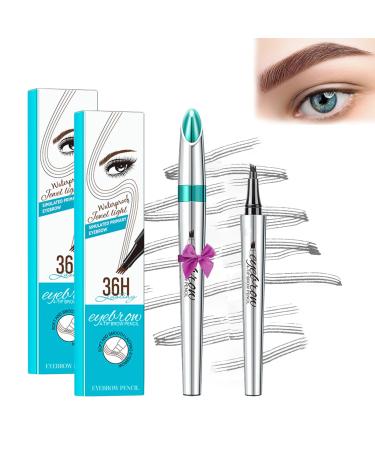 2PCS Blapee Eyebrow Pencil - Micro 4 Point Brow Pen Atikisoi Eyebrow Pencil 3D Waterproof Microblading Eyebrow Pen with 4 Tip Microblade Eyebrow Pen (Red Brown*2PCS)