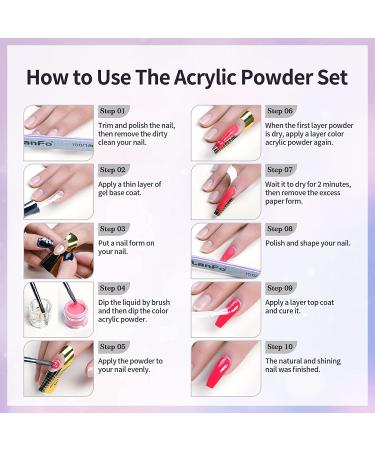 LanFo 12 Colors Acrylic Powder Set - Pink Purple Glitter Nail Kit for Colorful Polymer Nails - No Lamp Needed - Buy Online on GoSupps.com
