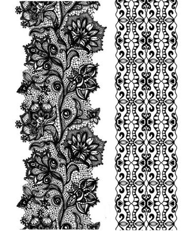 Sttiafay Black Lace Temporary Tattoo - Waterproof Sexy Body Art Stickers for Wedding, Festival & Beach Party - Buy Online on GoSupps.com