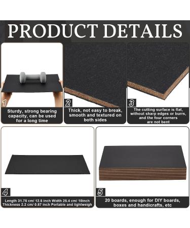 20 Pcs Black Designer Book Board - 12.5 x 10 Inch 80PT Heavy Duty Chipboard Sheets for Book Binding Supplies - Buy Online on GoSupps.com