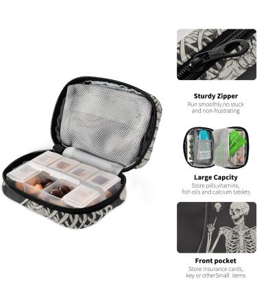 Naanle Human Skeleton Pill Box - 7 Day Travel Pill Organizer & Compact Vitamin Holder - Skull Design - Buy Online on GoSupps.com