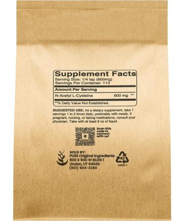 NAC N-Acetyl L-Cysteine Powder (8 oz) - Pure Original Ingredients, Lab Verified, No Fillers - Buy Online on GoSupps.com
