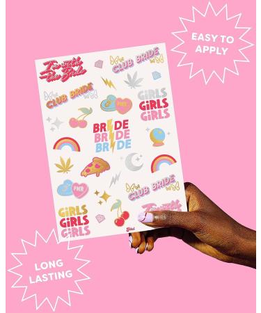 XO Fetti Bachelorette Party Decorations - 32 Metallic Temporary Tattoos for Bride to Be | Cool Bach Party Decor & Engaged Bride Accessories - Buy Online on GoSupps.com
