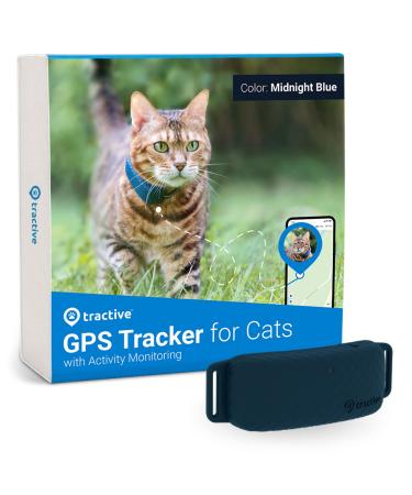 Tractive Waterproof GPS Cat Tracker - Location & Activity, Unlimited Range & Works with Any Collar (Dark Blue) (TRAMINDB)