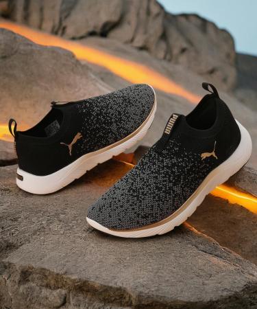 PUMA Women's Softride Remi Slip-on Knit WN's Road Running Shoe - Black Gold Cool Dark Gray - EU Size 39 - International Shipping Available - Buy Online on GoSupps.com