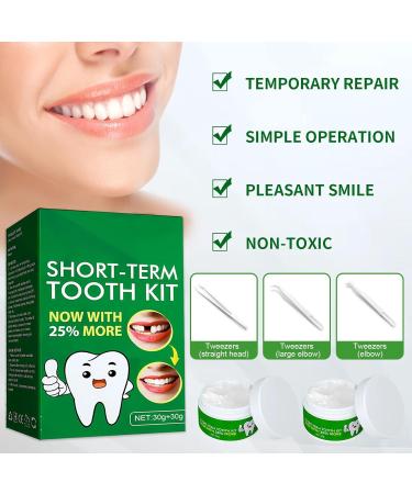 Provisional Denture Dental Adhesive Set | Temporary Tooth Repair Kit | DIY Vampire Fake Dentures - 60g - Buy Online on GoSupps.com