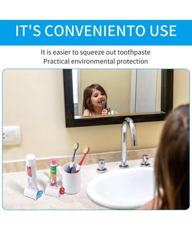 Rolling Tube Toothpaste Squeezer Stand - Set of 4 Blue Bathroom Accessories - Buy Online on GoSupps.com