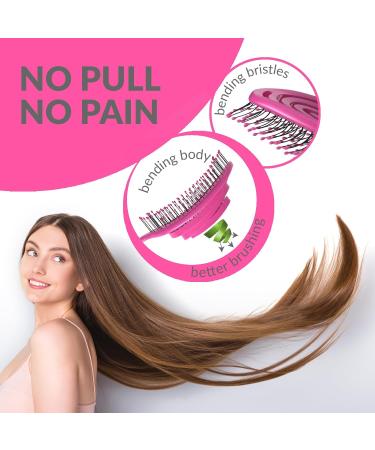 marQus Detangle Hair Brush - Ultra-Soft Bristles for Women and Men - Glide Through Tangles with Ease - For All Hair Types - Wet and Dry - 1 pcs Pink Brush - Buy Online on GoSupps.com