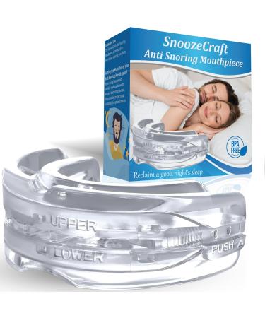 SnoozeCraft Anti Snoring Devices Stop Snoring Solution Snoring Mouth Guard for grinding teeth at night Anti snoring Mouthpiece Night Snore Guard Bruxism and Snore stopper Anti Ronflement Mouthguard