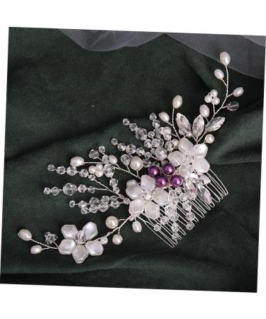 DOITOOL 1pc Braided Flower Comb Hair Accessory for Women Hair Jewels for Women Flower Hair Accessories Pearl Hair Barrettes To Weave Bride Wire White The Side Hair Comb - Buy Online on GoSupps.com