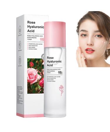 Rose Hyaluronic Acid Rose Water Face Mist Rose Toner for Face Face Mist Spray Hydrating Rose Toner for Face Skincare Rose Smoothing Toner for Face Face with 98% Rose & Hyaluronic Acid