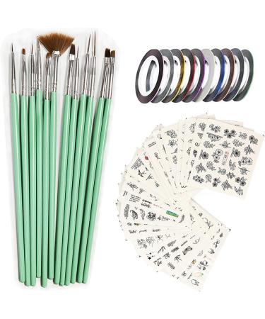 Nail Design Brushes - Polish Pens Set with Nail Liner Brush and Nail Pens for Home Use and Professional Nail Salon with Stickers - Buy Online on GoSupps.com
