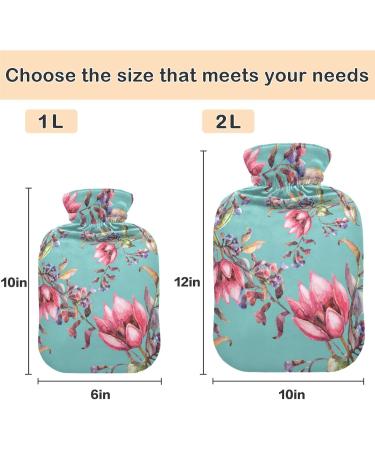 NAANLE 2L Hot Water Bottle with Tulip Spring Flowers Cover - Ideal for Back Pain Relief Hand & Foot Warmer Neck Therapy | Hot & Cold Use - Buy Online on GoSupps.com