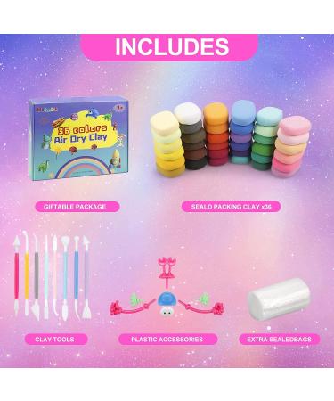 Yoimisk Air Dry Clay Kits - 36 Colors | Non-Toxic Modeling Clay for Kids | Ultra-Light & Safe | Perfect Gift Idea - Buy Online on GoSupps.com