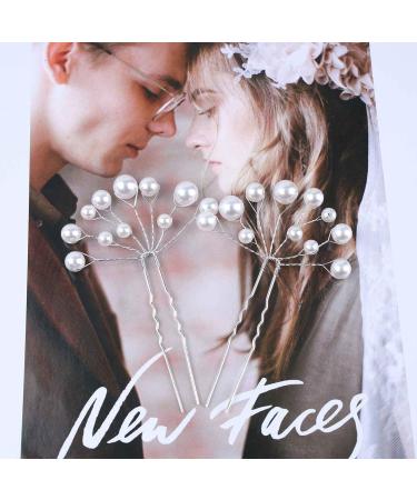 Cimenexe Bohemian Pearl Wedding Hair Pins Barrette Pearl Bead Hairpins Bride Bridesmaid Hairpin Clip Silver U Shape Headwear Bridal Decorative Hair Accessories Jewelry for Women and Girls Birthday - Buy Online on GoSupps.com