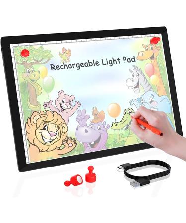 Light Tracing Box Rechargeable  Winshine Portable LED Light Board  Light Board for Diamond Art Painting  5 Levels Stepless Dimming Drawing Tracking Light Pad  Artistic Design Sketching Black