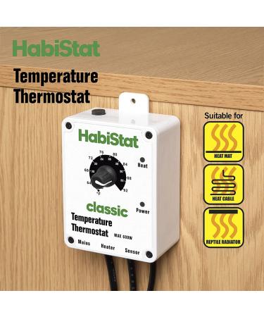 Habistat - Classic On/Off Temperature Thermostat - White - 600w - Accurate Dial - Easy To Use - Ideal For Controlling Heat Mats - Buy Online on GoSupps.com