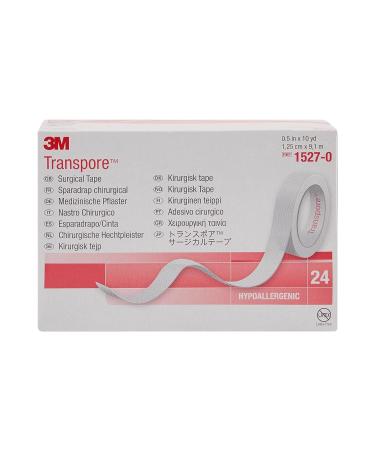 3M Transpore Clear Medical Tape 1/2 x 10 Yards - Hypoallergenic, Water-Resistant | 24 Rolls/Box - Buy Online on GoSupps.com