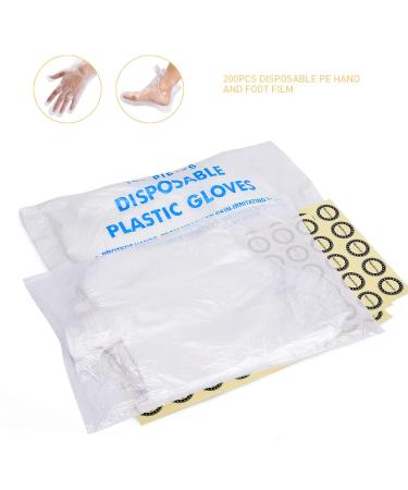Noverlife 200PCS Paraffin Wax Hand & Foot Liner - Disposable Gloves and Booties for Paraffin Bath - Clear Plastic Hot Spa Wax Mittens and Covers - Buy Online on GoSupps.com