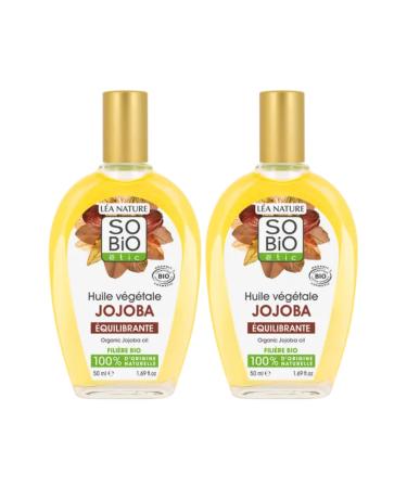 So'Bio tic SO'BiO tic Jojoba Vegetable Oil Nourishes - Kills - Repairs | Face & Hair | All Skin Types | 100% Natural Origin | Organic & Vegan | Made in France | 2 x 50ml
