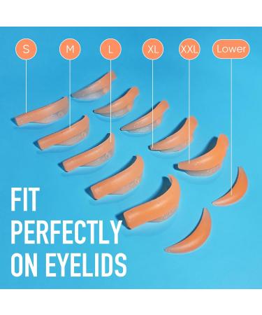 PERMANIA 16 Piece Lash Lift Rods - 3 in 1 Reusable Eyelash Perm Curler Kit for All Eye Shapes - DIY Soft Silicone Eyelash Tools (Orange - Buy Online on GoSupps.com