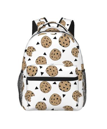 BHCASE Lightweight Casual Student Backpack - Fashionable And Versatile Backpack For School And Outdoor Activities 7.8x11.4x15.7 In Cookies Food Chocolate Chip Biscuits Picture