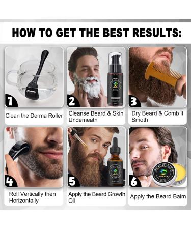 Ultimate Beard Growth Kit - 9 Essential Items for Men | Grooming Set with Oil, Roller, Wash & More | Perfect Christmas Gift for Dad - Buy Online on GoSupps.com