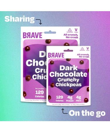  BRAVE BRAVE Roasted Chickpeas: Healthy Low-Calorie Snack - Dark Chocolate (12 packs of 30g) - Buy Online on GoSupps.com