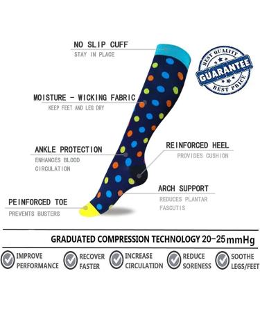 8 Pairs of Compression Stockings for Men & Women - 15-20 mmHg Support Socks for Nurses Athletics Travel & Medical Use (L-XL) - Buy Online on GoSupps.com