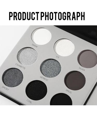 Black Smoky Eye shadow Palette for Halloween 9 Colors True Black Dark Grey Smokey Goth Makeup Pallet 9 Soft Matte Shimmer High Pigmented Basic Black White Gray Shade - Buy Online on GoSupps.com