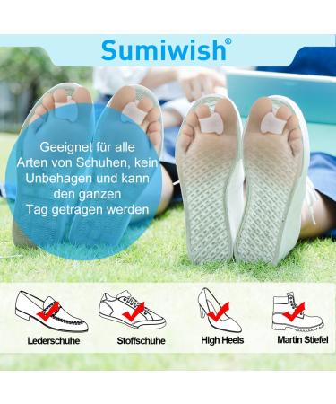 Sumiwish Gel Toe Separators 10 PCS - Bunion Corrector & Toe Straightener - Big Toe Spacer for Bunion Pain Relief - White - Buy Online on GoSupps.com