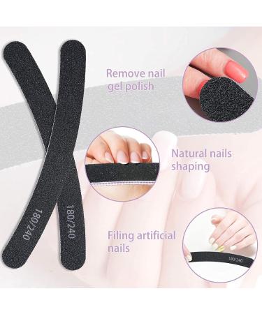 Uraqt 15-Piece Nail Files Set - Double-Sided Disposable Gel Nail Files 180/240 Grit in Purple & Black - Perfect Nail Care Tools & Accessories - Buy Online on GoSupps.com