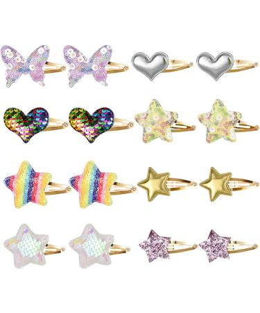 Cozlly 8 Pairs Girls Hair Clips Butterfly Star Heart Crown Shaped Hair Clips Cute Sequins Hair Barrettes Non-Slip Metal Snap Hair Clips Sparkly Hair Pins Hair Accessories for Kids Girls Fine Hair - Buy Online on GoSupps.com
