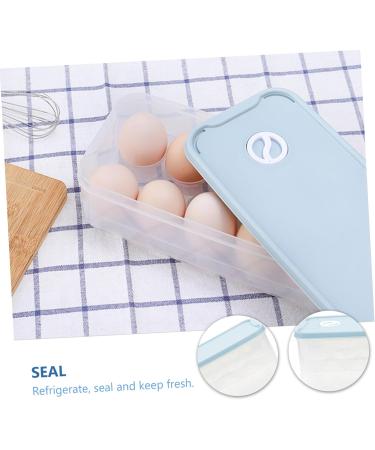 BUGUUYO 1pc Box Egg Storage Box Refrigerator Lip Gloss Container Egg Storage Tray Pet Eggs Grid re-usable Blue 24x14cm - Buy Online on GoSupps.com