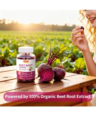NUISM Organic Beet Root Gummies, Mixed Berry Flavor Supplements,Natural Extract, 21:1 Concentrate, Sugar Free Chews, Energy, Vitality & Performance Support, Beetroot Gummies - Buy Online on GoSupps.com