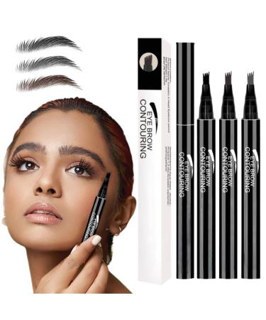 4-Head Split Waterproof Long-lasting Eyebrow Pencil 2024 New 3D Microblading Eyebrow Pen Eye Brow Pencils with 4 Tip Creates Natural Looking Brows Eye Eyebrow Makeup Eyebrow Pen (3PC Colorful)