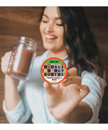 Double Donut Decaf French Vanilla Coffee Pods - 24 Count Medium Roast Single Serve Flavored Pods for Keurig - Decaf Vanilla K Cup Brewers - Pack of 1 - Buy Online on GoSupps.com