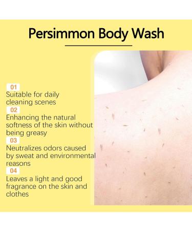  homomdy Persimmon Body Wash for Body Odor Control Natural Deodorant Deep Cleansing & Moisturizing Fresh Scent Mild Ingredient Persimmon Extract Oil for Women (3pcs) - Buy Online on GoSupps.com