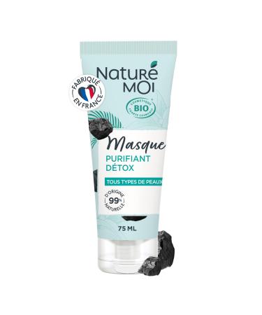 Naturé Moi - Purifying Detox Face Mask - Face Care - With Organic Aloe Vera and Black Vegetable Charcoal - 99% Natural Origin - 75 ml - Made in France
