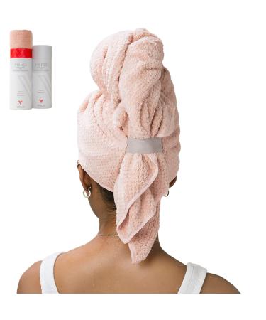 VOLO Hero Cloud Pink Hair Towel | Ultra Soft, Super Absorbent, Quick Drying Nanoweave Fabric | Reduce Dry Time by 50% | Large Towel Wrap for All Hair Types | Anti Frizz & Anti Breakage | Microfiber Cloud Pink 1 Pack