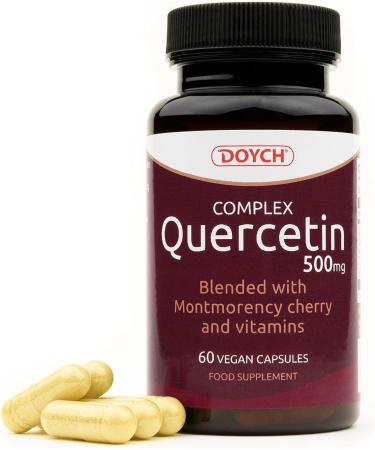 Antioxidant Quercetin Complex with Vitamin D3, C, Zinc & Montmorency Cherry - 500mg Immune Support - 60 Vegan Capsules - Buy Online on GoSupps.com