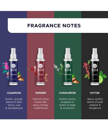 Pure.Sense BEAST - X Trailblazer Perfume Gift Set (Victor + Conqueror + Champion + Winner) | Long Lasting Men's Perfume Combo Pack Travel Set (4x20ml) 80ml - Buy Online on GoSupps.com