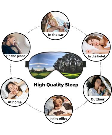 Golf Course & Tree Print Unisex Sleep Mask | Double-Sided Eye Mask for Sound Sleep & Skin Care - Buy Online on GoSupps.com