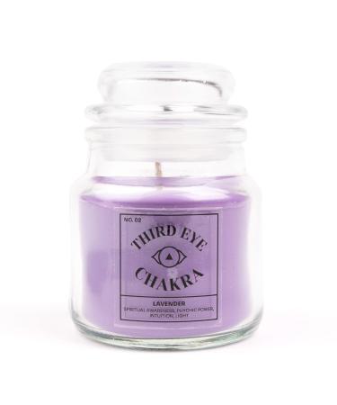 Myga Ry1296 fragrance chakra candle third eye with lavender air - wax soybeans - spiritual awareness psychological power intuition & light - purple